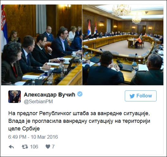 VANREDNA SITUACIJA U CELOJ SRBIJI