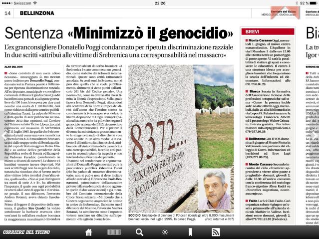 Осуда Донатела Пођија у Швајцарској за вербални деликт