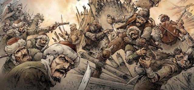 Бој на Рвању, страна из стрипа