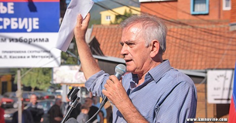 Марко Јакшић током антиизборне кампање против шиптарских избора 