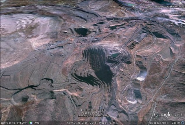 Норилск, рудник никла у Русији, Фото: Google earth