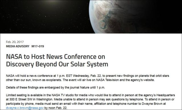 The briefing participants are: · Thomas Zurbuchen, associate administrator of the Science Mission Directorate at NASA Headquarters in Washington · Michael Gillon, astronomer at the University of Liege in Belgium · Sean Carey, manager of NASA's Spitzer Science Center at Caltech/IPAC, Pasadena, California · Nikole Lewis, astronomer at the Space Telescope Science Institute in Baltimore · Sara Seager, professor of planetary science and physics at Massachusetts Institute of Technology, Cambridge